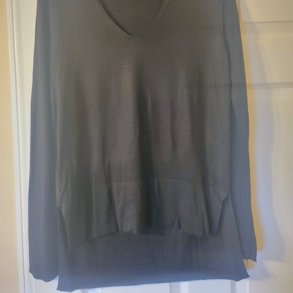 Zara High-low Knit Sweater - Black - Size S